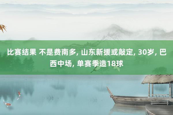 比赛结果 不是费南多, 山东新援或敲定, 30岁, 巴西中场, 单赛季造18球