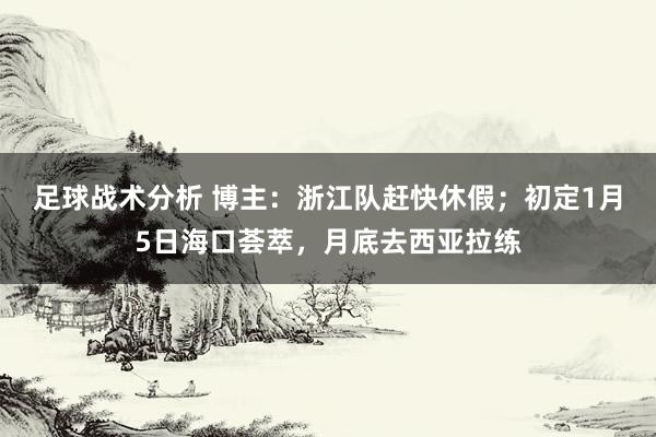 足球战术分析 博主：浙江队赶快休假；初定1月5日海口荟萃，月底去西亚拉练