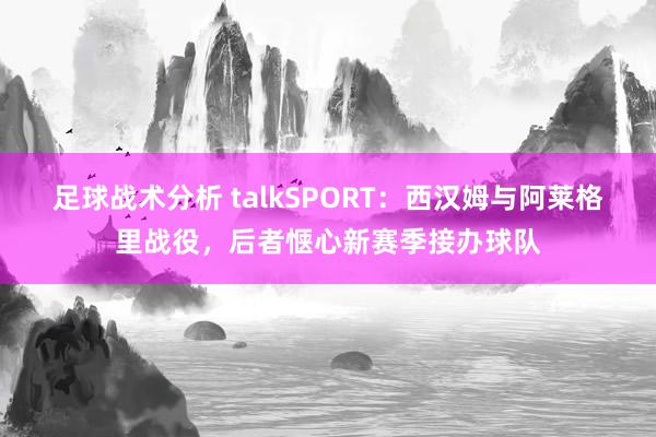 足球战术分析 talkSPORT：西汉姆与阿莱格里战役，后者惬心新赛季接办球队