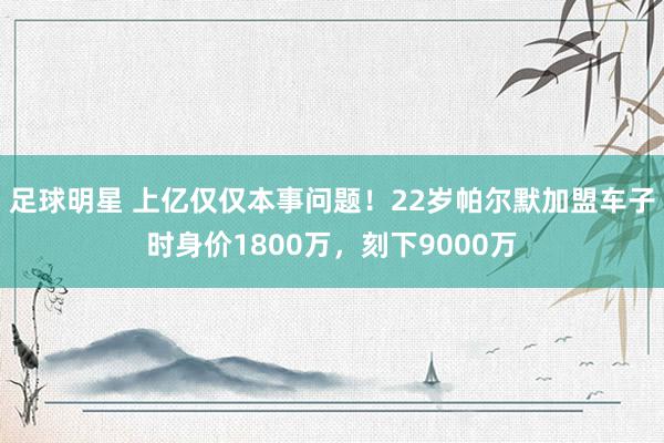 足球明星 上亿仅仅本事问题！22岁帕尔默加盟车子时身价1800万，刻下9000万